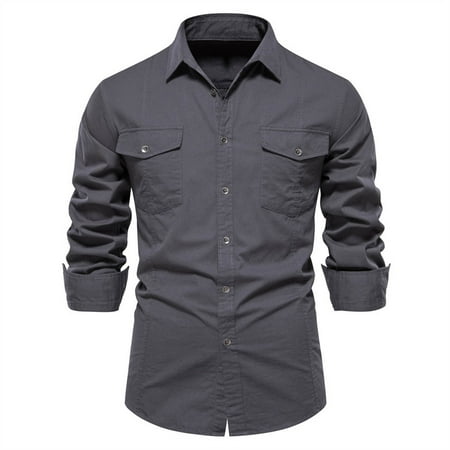 Aimik Hanes Mens Shirts Clearance Men s Sun Protection Fishing Shirt with Zipper Pockets Long Sleeve Upf 50+ Uv Cooling Shirts for Men Hiking Travel Dark Gray XXL