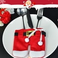 thumbnail image 3 of 6 piezas Navidad Santa Claus pantalones cubiertos bolsas cubiertas Navidad vajilla decoración Tmvgtek Oficina Multiescena Multifunción, 3 of 6