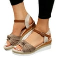thumbnail image 3 of Mostsola Bow Espadrilles for Women Summer Slingback Sandals Wedges Heels Casual Dress Shoes, 3 of 8