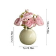 thumbnail image 4 of Artificial Bouquet Potted Flowers With Small Ceramic Vase Fake Flower Decoration For Tables Home Party Office Kitchen Dining Room Wedding Outdoor Indoor Garden Home Decoration, 4 of 7