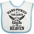 thumbnail image 3 of Inktastic Handpicked for Earth by My Uncle in Heaven with Angel Wings Boys or Girls Baby Bib, 3 of 4