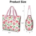 thumbnail image 3 of Tote Bag for Women - Pioneer Flower Shoulder Bag - Large Utility Work Duffle Bag with Zipper Handbag for Travel, Work, Sprots, 3 of 5