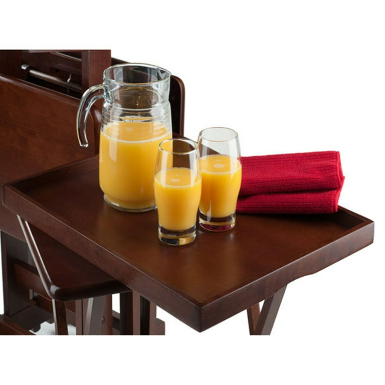 Winsome Wood Isabelle 6 Piece Snack Tray Set Walnut Finish