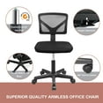 thumbnail image 3 of ZUNMOS Armless Mesh Desk Chair, Low Back Ergonomic Home Office Task Chair Rolling Swivel for Small Spaces, Height Adjustable, Black, 3 of 7