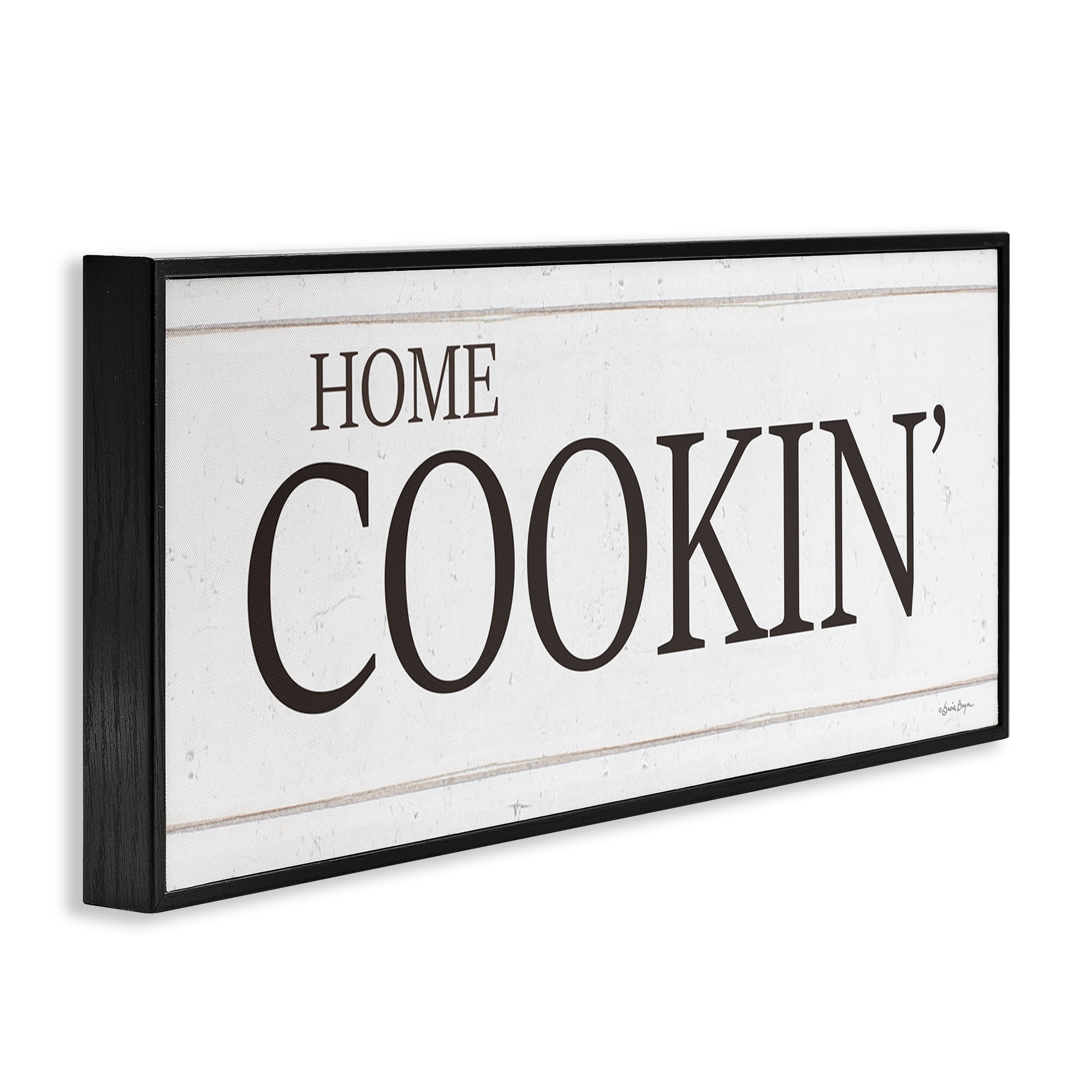 Stupell Industries Home Cookin' Phrase Food & Beverage Painting Black Framed Art Print Wall Art, 24 x 10