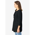 thumbnail image 3 of Woman Within Plus Size Lace-Up Three-Quarter Sleeve Tee, 3 of 6
