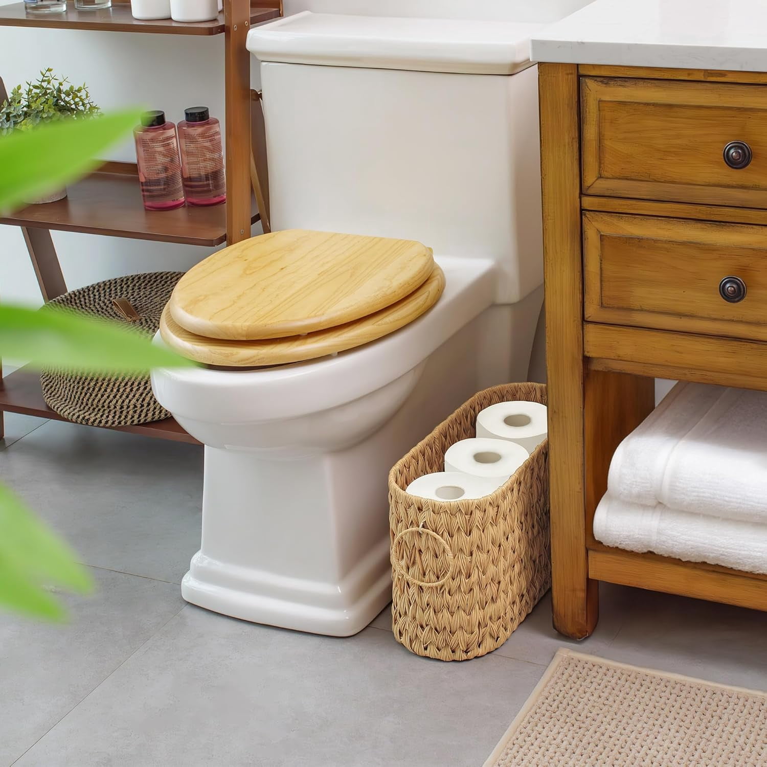 Toilet Paper Storage, Toilet Paper Basket for Bathroom, Toilet Paper Organizer for 6 Mega Rolls, Toilet Paper Holder Free Standing, Wicker Basket for Bathroom Storage