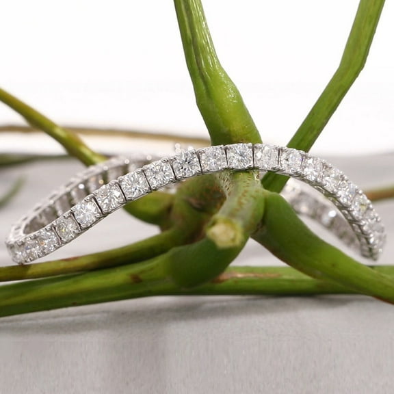 Mangal Jewels 10Ct Round 4mm Diamond 7.5 Inch Tennis Bracelet For Womens 14K White Gold Finish