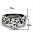 thumbnail image 2 of Women's Stainless Steel High Polished 6.80(g) CZ Clear Ring Set, 2 of 4