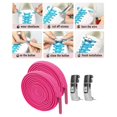 thumbnail image 4 of 2 cordones elásticos sin cordones para zapatos, cordones planos rápidos para adultos, entrenador rosa rojo 2 piezas, 4 of 8