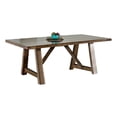 thumbnail image 2 of Jule Dining Table, 76 Inch Rectangular Top, Trestle Base, Brown Solid Wood, 2 of 7