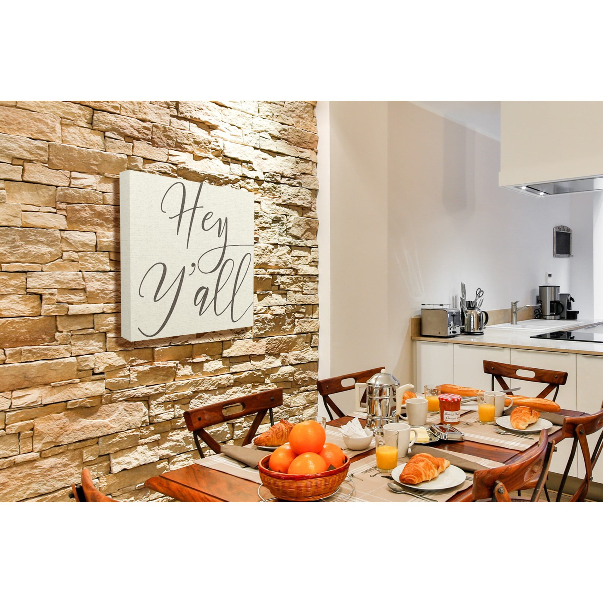 The Stupell Home Decor Collection Hey Yall Canvas Wall Art