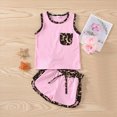 thumbnail image 2 of kaprioy Toddler Infant Kid Baby Girl Shorts Outfit Short Sleeve Leopard Vest Top Cheetah Print Pants Summer Clothes Set, 2 of 9