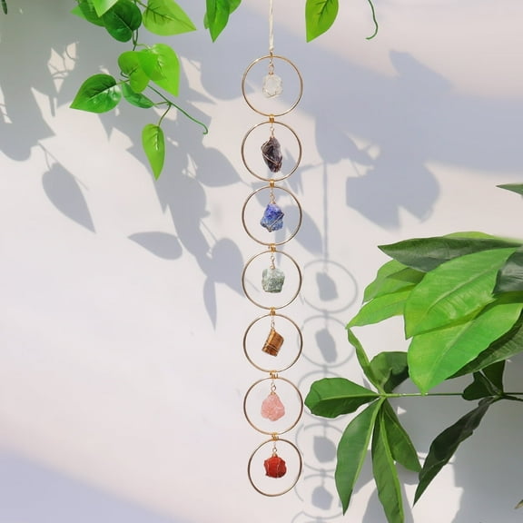 7-Chakra Crystal Hanging, Boho Gemstone Decor, Mother's Day Gift, Chakra Stones Suncatcher