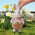 thumbnail image 4 of QuanTara Set of 4 Easter Yard Signs, Plastic Spring Garden Decor with Stakes, 9.64x4.72in Weatherproof Outdoor Lawn Ornaments for Easter Party Home Decor, Pink, 4 of 6