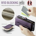 thumbnail image 6 of ShellTech Compatible with Samsung Galaxy Z Fold 7 Crossbody Wallet Case with RFID Blocking Zipper Card Holder & Pen Holder Slot Soft PU Leather Wrist Strap Lanyard Zipper Pocket Purse,Purple, 6 of 12