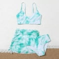 thumbnail image 5 of uikmnh Girls swim set Girls' Summer Cute Crisscross To Dyeing Printing Floral Print Three Piece Swimsuit Size:L, 5 of 8