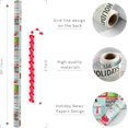 thumbnail image 6 of Vintage Christmas Wrapping Paper Jumbo Roll with Trim Ribbon 30 Inch X 40 Feet (100 sq. ft. ttl.) Holiday News Papers Design Perfect for Christmas, Party, Xmas, Holiday Gift Wrap, 6 of 13