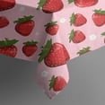 thumbnail image 5 of Red Strawberry Plants Fruit Dot Pink Pattern Square Tablecloth,Waterproof Square Table Cover,Wipeable Spillproof Washable Table Cover for Home Kitchen Party Decor 52"x52"(132x132cm), 5 of 6