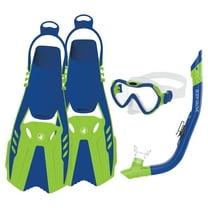 Body Glove Aquatic Grape Youth Mask Fins and Snorkel Set for Snorkeling, Diving, and Swimming -L/XL-Tempered Glass-Silicone-Flex Tube-Snorkel Dry top-Splash Guard-Travel Bag