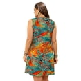 thumbnail image 5 of LANREMON Dresses for Women Plus Size Summer Dresses Orangeleaf Sleeveless Dresses with Pockets Scoop Neck Floral Mini Dresses XL, 5 of 5
