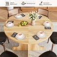 thumbnail image 6 of Blotout Extendable Round Dining Table, 43.3"-59" Expandable Oval Kitchen Table with Hidden Storage, Modern Wood Grain Pedestal Base, Dining Table for 4-8 People, 6 of 10