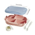 thumbnail image 2 of 4 Compartment Bento Lunch Box with Spoon Fork Sauce Containers, Portable Meal Container for Campus Work Travel Meal Storage, 2 of 6