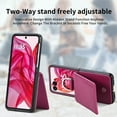 thumbnail image 6 of Allytechgroup for Motorola Razr+ 2024 Wallet Case, PU Leather with Ring Holder Stand Cards Slots Support Magnetic Car Phone Mount Shockproof Wallet Case Cover for Razr 50 Ultra, Purple, 6 of 10