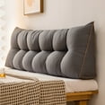 thumbnail image 4 of BKER Dorm Triangular Headboard Bolster Pillow White Headboard Twin Body Pillow Large Pillow Headboard Back Pillow For Sitting In Bed 80x45cm, 4 of 7