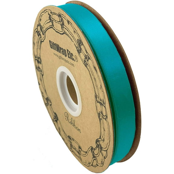 Turquoise Satin Fabric Decorative Ribbon - 5/8" x 100 Yards, Easter, Christmas, Gift