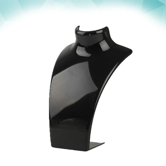 FRCOLOR Black Plastic Necklace Display Rack Jewelry Organizer Elegant Bust Stand for Home or Retail Use 12.5 inches