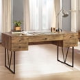 thumbnail image 2 of Bowery Hill Wood Antique Nutmeg Writing Desk Rectangular 63" Assembled, 2 of 9