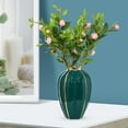 thumbnail image 3 of Jarrón de cerámica moderno para flores, decoración esmaltada, maceta decorativa para escritorio Verde 30x8x11.5cm, 3 of 9