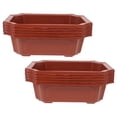 thumbnail image 3 of MasteelfCA 10pcs Bonsai Pots Vintage Style Plastic Bonsai Plants Growing Pot Rectangular Classical Flower Pot, 3 of 8