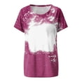 thumbnail image 6 of Meichang Bleached Sublimation Shirts for Women Short Sleeve Crew Neck T Shirts Summer Distressed Tops Trendy Print Loose Fit Work T-Shirts, 6 of 6