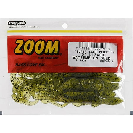 Zoom Lizard Fishing Baits, Watermelon Seed, 9pk (Best Bait For Flounder Fishing)