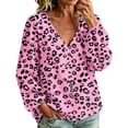 thumbnail image 2 of Lnmiateer Print V Neck Long Sleeve Tunic for Women Loose Fit Breathable Casual Trendy Streetwear Fashion Daily Blouse, 2 of 6