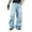 Blue, variant on Miqool Men's Ripped Distressed Baggy Jeans Classic Five-Pocket Wide Leg Hip Hop Stretch Jeans Loose Fit Denim Pants Y2k Streetwear