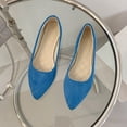 thumbnail image 5 of Flat Shoes for Women Slip On Comfortable Walking Ballerina Shoes Ladies Cute Ballet Flats Pumps Low Wedge Dolly Shoes Blue 43, 5 of 5