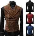 thumbnail image 3 of MYG Mens Gothic Medieval Double Breasted Waistcoat Cosplay Costume Victorian Vest, 3 of 7