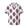thumbnail image 4 of Uemuo Cute Number 8 Pattern Cotton Linen Short Sleeve Shirts,Casual Lightweight Button Down Shirts,Vacation Beach Summer Tops-4X-Large, 4 of 7