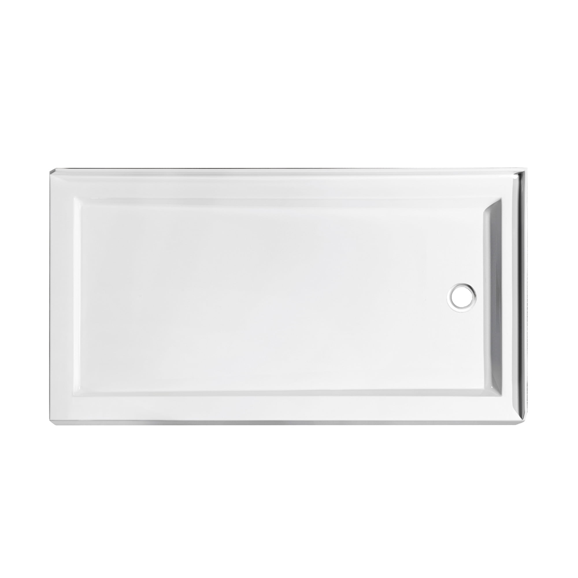 Kingston Brass VTSB60324R Aruba 60" x 32" Acrylic Double Threshold Shower Base with Right Drain, Glossy White