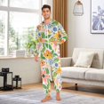 thumbnail image 6 of FORMRS Onesies Pajama for Adults Unisex Hoodie Winter Jumpsuit One Piece Sleepwear, Sizes S-2XL, Retro Pink Floral, 6 of 7