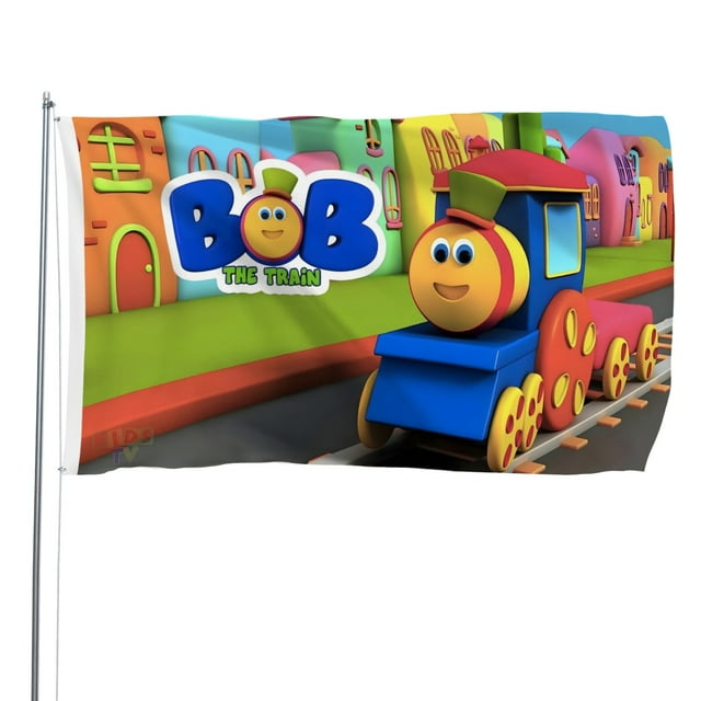 Bob el Tren Bandera impresa con temática, regalo perfecto para fanáticos, amigos y familiares, y adecuada para actividades al aire libre e interiores, decoraciones de fiesta. 120*180CM