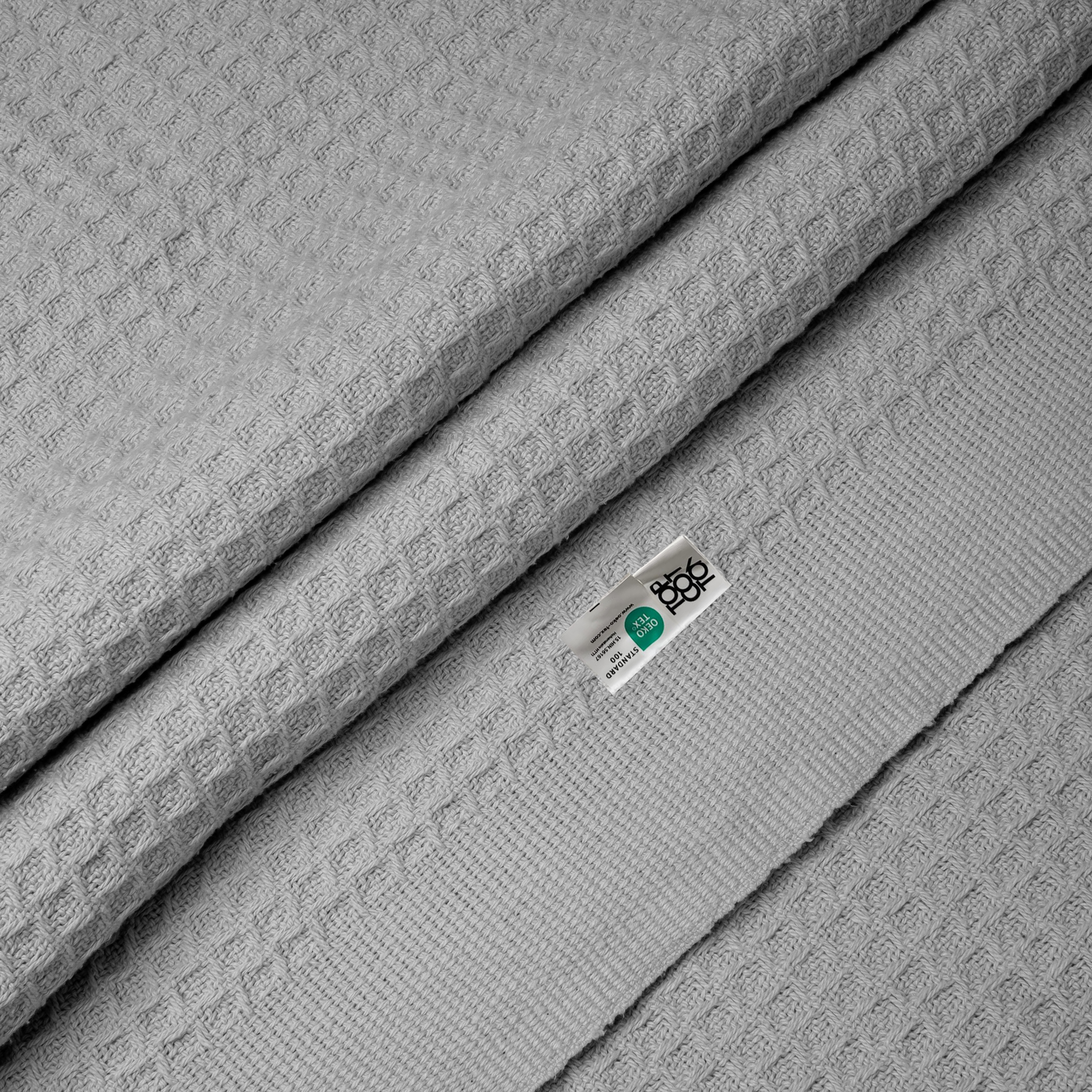 Top Cotton Twin Waffle Throw Blanket for Couch (68" x 92"), 100% Cotton Throw Blankets for Bed, Waffle Blanket for Bed (Scott Grey)