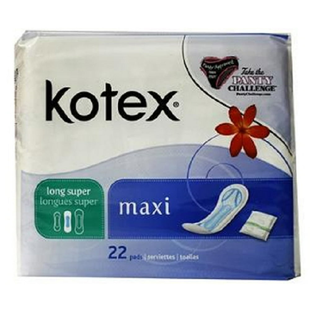 Product Of Kotex, Super Maxi Long, Count 1 Feminine Sanitary Napkins / Grab Varieties