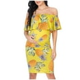 thumbnail image 2 of BRGZLK Off The Shoulder Maternity Dress Women’S Ruffle Ruched Bodycon Summer Elegant Knee Length Baby Shower Pregnancy Dress For Formal Occasions, 2 of 6