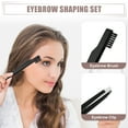 thumbnail image 6 of Unique Bargains Portable 2 in1 Eyebrow Shaping Tool Black Stainless Steel Eyebrow Clip Eyebrow Brush for Women, 6 of 7