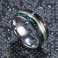 thumbnail image 3 of 8 mm Men Galaxy Tungsten Carbide Ring with Created-Opal & Meteorite Inlay Ring Men's Wedding Band, 3 of 5