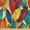 thumbnail image 2 of Ambesonne Floral Fabric by the Yard Upholstery, Leaves of Winter Melancholic, 10 Yards, Cream and Persian Blue, 2 of 5